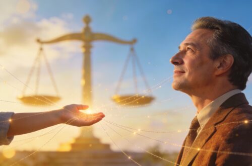 Father facing custody rights challenges with hope, legal protection, and child connection symbolized