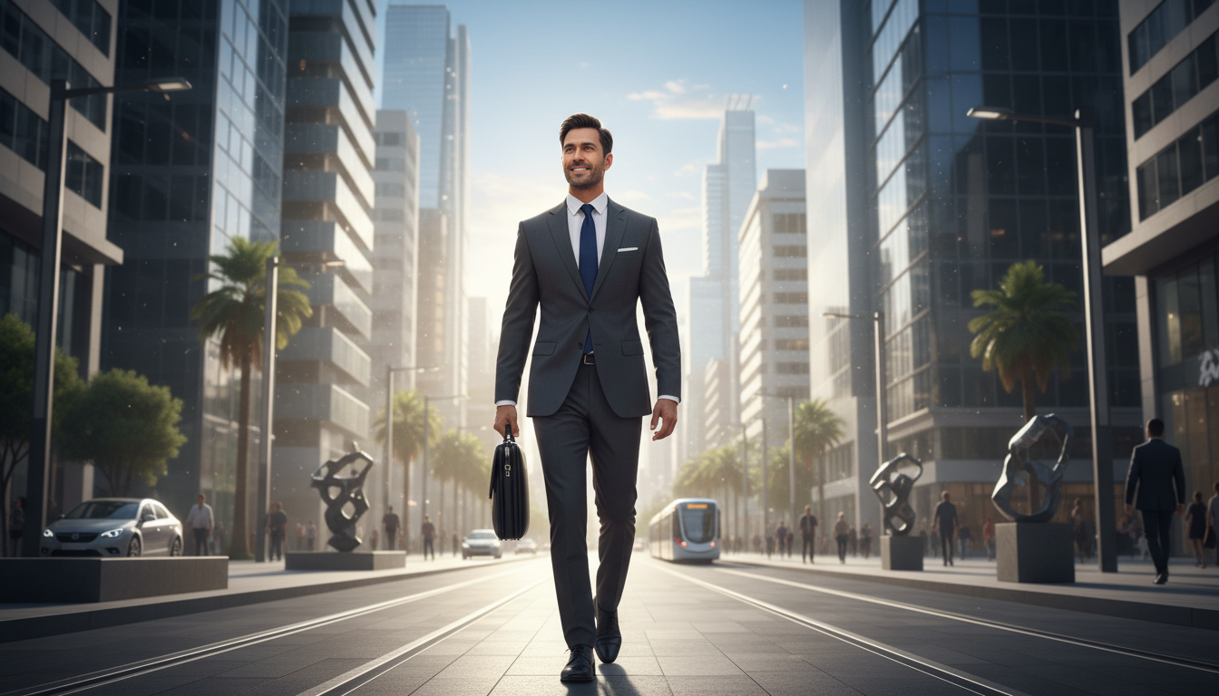 A confident man looking toward the future, having successfully navigated divorce and money for men.