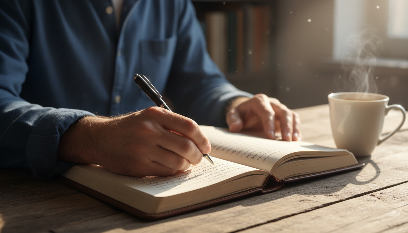 Journaling morning thoughts to process emotional grief and stop ruminating after a breakup.