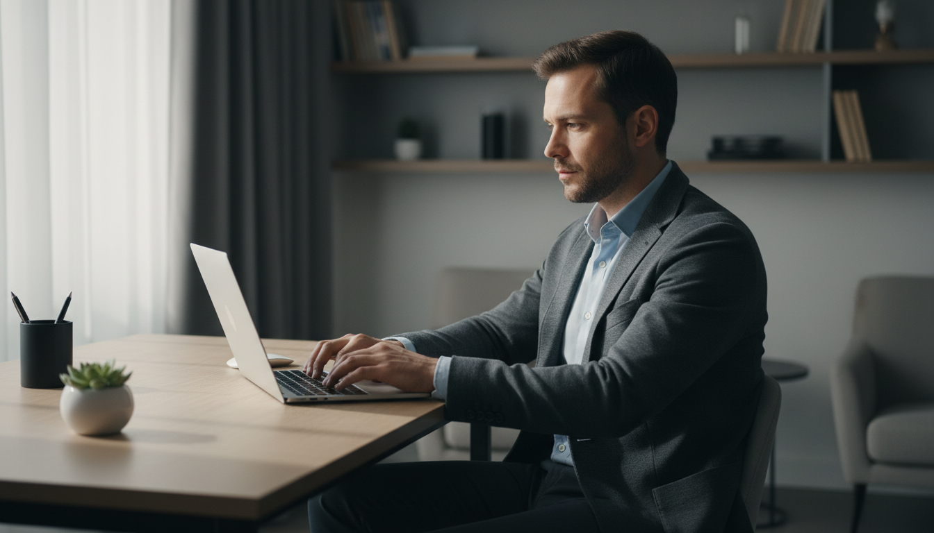 Man using the grey rock communication method to reply to a controlling ex-wife.