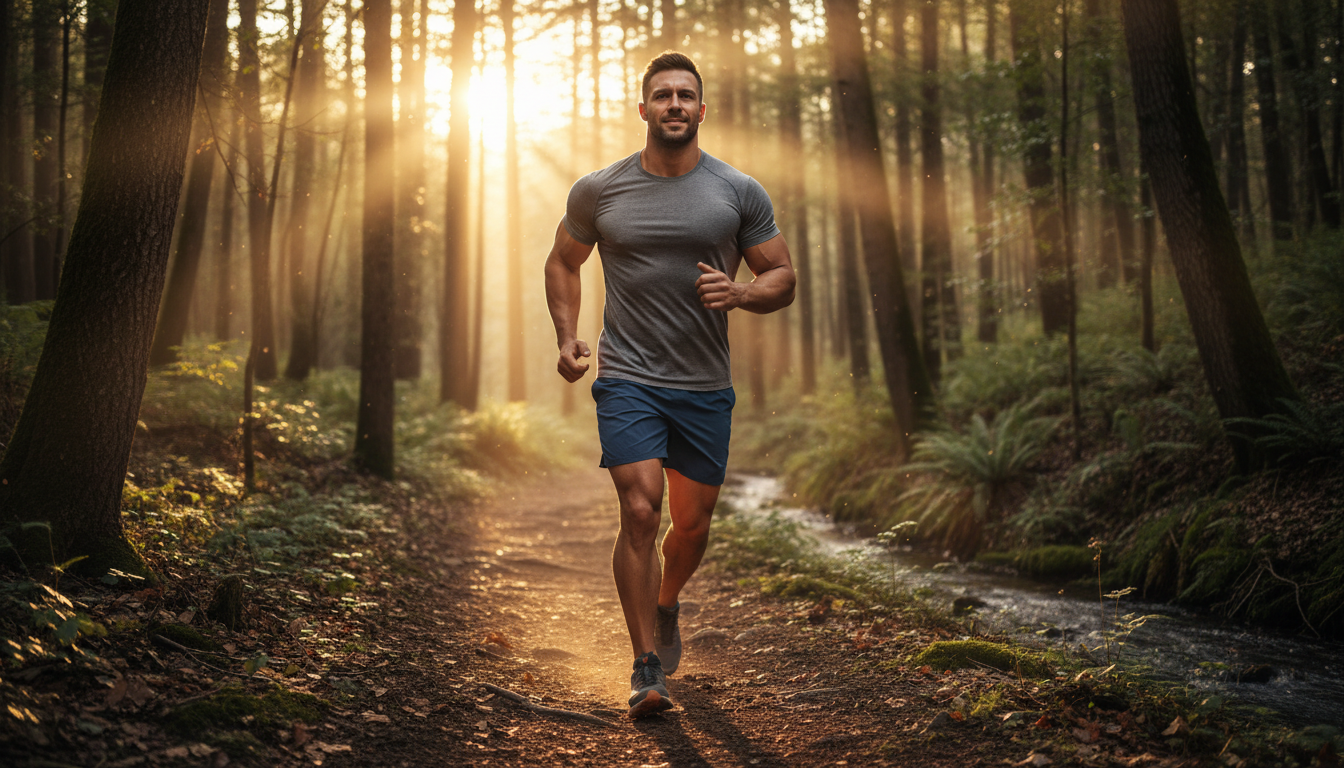 Divorced man exercising to manage stress and protect his mental health from a toxic ex.