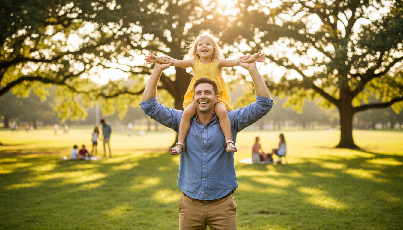 Father protecting his kids from the crossfire of a controlling ex-wife by providing a stable home.